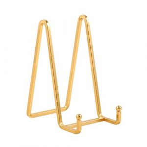 Chevalet Support Presentoir Porte Assiette - 6 Pouces Metal Support Assiette Decorative - Support Cadre Photo de Table - Pr&eacute;sentoir de Fer pour Plaque | Livre Cuisine | Carte Postale | Art - Or (DIDUDIDU, neuf)