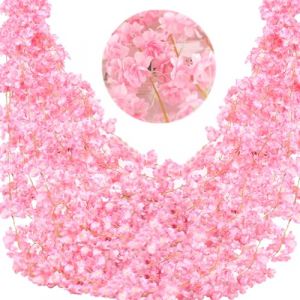 BSITSSS Guirlandes de Fleurs de Cerisier Artificielles, 3PCS Guirlande Fleurs Artificielles 1,8 Mètres 135 Têtes Fleurs Guirlande de Fleurs Artificielles pour Maison Jardin Fêtes Mariage (BSITSSS, neuf)