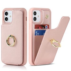 Cavor Coque iPhone 12/12 Pro,Flip Portefeuille &Eacute;tui en Cuir,[4 Porte Cartes][Support B&eacute;quille Rotatif],Protection Clapet Housse Etui Rabat pour iPhone 12/12 Pro - Or Rose (Copmob, neuf)