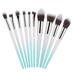 Ensemble de pinceaux de maquillage 10 pi&egrave;ces professionnel doux en fibres synth&eacute;tiques visage blush poudre fard &agrave; paupi&egrave;res eyeliner kit de pinceaux &agrave; l&egrave;vres pour femmes filles (Ensemble de pinceaux (Iueburu, neuf)