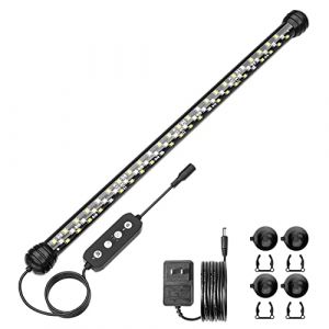 SEAOURA &Eacute;clairage Aquarium avec Minuterie, &Eacute;clairage Submersible pour Bac &agrave; Poissons, avec Allumage/Extinction Automatique, 3 Modes d'&Eacute;clairage, Luminosit&eacute; R&eacute;glable (38cm) (Seaoura, neuf)