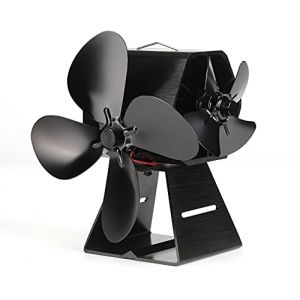 CRSURE Ventilateur de Chemin&eacute;e &agrave; Double Moteur - 4 Feuilles, Po&ecirc;le &agrave; Bois Aliment&eacute; Par la Chaleur, &Eacute;cologique et Efficace Pour Br&ucirc;leur &agrave; Bois/Chemin&eacute;e (CRSURE, neuf)