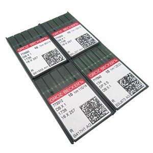 Groz-Beckert Lot de 40 aiguilles dans une boîte en plastique transparent CKPSMS pour machine à coudre Groz-Becker DBX1 Aiguilles à pointe standard compatibles avec Juki DDL, Brother DB2, etc (CKPSMS Officiel, neuf)