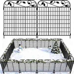 Amagabeli Garden Home 2 Panneaux 1.12M de Hauteur X 1.8M de Largeur Cl&ocirc;tures D&eacute;coratives M&eacute;tal pour Portillon de Jardin Motif Paysage et Barri&egrave;re Palissade Jardin Exterieur Noir Ext&eacute;rieurs Gazon (Amaya Trade Store, neuf)