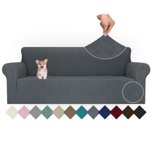 Ystyle Extensible Housse Canapé 4 Places, Universelle Housse De Canapé avec Accoudoirs, Housse Protection Canapém, Sofa Cover Antidérapante, Couvre Canapé pour Chiens Chats Animaux, Gris Foncé (YSTYLE HOME, neuf)
