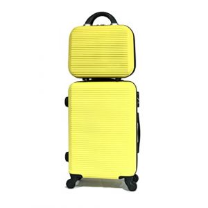 CELIMS - Valise Cabine Voyage avec Vanity Trousse de Toilette 30cm Jaune Approuvée par 100+ Compagnies Aériennes | Légère et Rigide | Petite Valise Cabine 55x40x20 | Valise Enfant | Jaune (CELIMS, neuf)