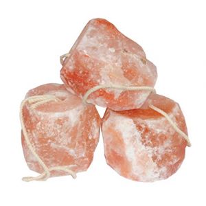 Amka fuite pierres Himalaya Minéral Pierre à lécher, sel fuite Pierre minéral Pierre à lécher env. 2 jusqu'à 3 kg par pièce avec cordon de serrage Lot de 3 (Amore Animale Shop, neuf)