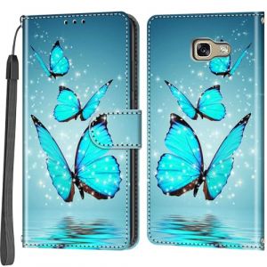 Haninsuze Etui Coque pour Samsung Galaxy A5 2017, [Fermeture Magnetique &agrave; Rabat] [Housse Portefeuille en Cuir PU] [Multifonctionnel] (Papillon) (TILANDER, neuf)