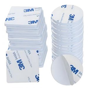 40 Pi&egrave;ces Adhesif Double Face Extra Fort Mousse, Tampon Adh&eacute;sif double face, 3M Pastille Adhesive Double Face Imperm&eacute;ables pour la Maison, Bureau, Carr&eacute; & Ronde (QUQU JIANING, neuf)