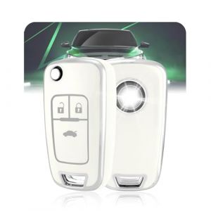 LELNOOS Coque Cl&eacute; Voiture, Silicone &Eacute;tui Cle Etui Clef Protecteur Cache Cles pour Opel Vauxhall Corsa D E Adam Astra J Mokka X Insignia Zafira C Tourer Meriva B Cascada Chevrolet Cruze, 3 Boutons (LELNOOS, neuf)