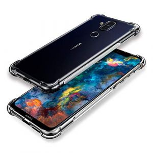 SCL Coque Nokia 8.1 TPU Coque Compatible Nokia 8.1 Coque [Transprent] Protection écran Technologie Anti-Rayures et D'absorption de Chocs (Filber-FR, neuf)