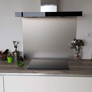 Fond de Hotte/Cr&eacute;dence en Composite Aspect Aluminium Bross&eacute;, Hauteur 30 cm (Longueur 110 cm) (AluCouleur, neuf)