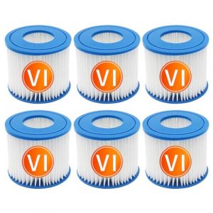 YanBan Lot de 6 filtres à Cartouche pour Best-Way Spa, Taille VI, Cartouche filtrante de Rechange Compatible avec Lay-Z-Spa, Miami, Vegas, Palm Springs, Paris Monaco (YanBan, neuf)