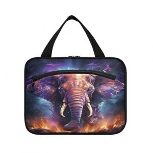 Linnyio Éléphant Violet Fantaisie Trousse de Toilette de Voyage Suspendue Maquillage,Grande Capacité Pliable Rangement Sacs de Lavage pour Femmes Filles (Linnyio, neuf)