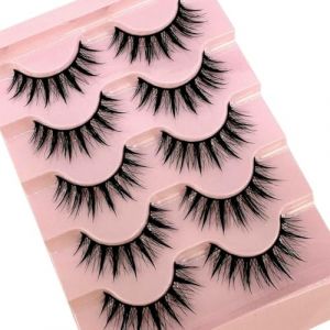 Lot de 5 paires de faux cils naturels 3D - Effet mouill&eacute; - Pour cosplay (wangyanhuavdvvdv, neuf)