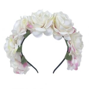 Fausse fleur d&eacute;cor couronne bandeau Imitation Rose fleur bandeau fleur couronne casque Pour femmes filles accessoires de cheveux(Color4) (Q2001Hc, neuf)