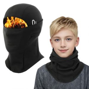 AYPOW Cagoule d'hiver Thermique pour Enfants 4-12Ans, Multifonction Coupe Masque de Ski Cyclisme, Casquette Bonnet Chapeau avec Cache-Cou, pour Gar&ccedil;ons et Filles Sports d'hiver en Plein Air (nxpoy, neuf)