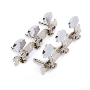 Lot de 6 chevilles d'accordage pour guitare acoustique, 3 L + 3R chrom&eacute;es pour guitare folk, m&eacute;canisme de verrouillage pour accordage stable, musiciens et amateurs (A) (Mallgreat, neuf)