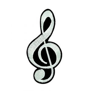 Akacha Patch ecusson brodé Drapeau Backpack Note Musique thermocollant clé Sol (Akachafactory, neuf)