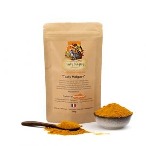 Curcuma en poudre 200g- L'épice essentielle pour la cuisine : épices du monde, épices paella, épice poulet, golden Milk, curcumine en poudre, Racine de curcuma en poudre. (Tasty Malgasy, neuf)