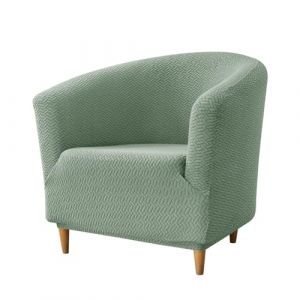 Hearda Housse de Fauteuil Cabriolet 1 Place Vert, Chesterfield Jacquard Extensible Housse Fauteuil Club Tub Chair pour Salon Caf&eacute; Universel (Hearda, neuf)
