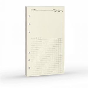 Reliure A6, inserts pour classeur &agrave; 6 anneaux, pour Filofax/Journal personnel, vierge et quadrill&eacute;, 45 feuilles/90 pages, qualit&eacute; 100 g/m&sup2;, Harphia (A6 9,5 x 17,2 cm, bloc-notes) (Harphia Gift Stationery, neuf)