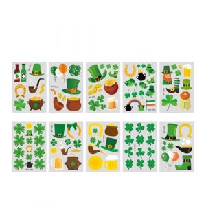 Autocollants de tatouage à thème vert, peinture irlandaise, autocollants de tatouage imperméables(10 PCS F) (Grand maritime trade, neuf)