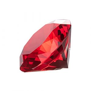 Presse-papier Longwin de 100 mm - En cristal, en forme de diamant, couleur unie - D&eacute;coration pour maison, lieu, Red (LONGWIN, neuf)