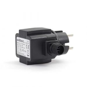 Wiltec Transformateur 230 V en 12 V – 45 x 85 x 70 mm – 600 mA 7,2 VA AC/AC – IP 44 – Adapteur de Réseau Jebao avec Raccord vissé, 2 pôles – source de courant pour Éclairage Pompes Bassins (Wiltec Wildanger Technik GmbH, neuf)