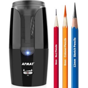 Taille-Crayon &eacute;lectrique &agrave; pointe longue, Taille-Crayon &eacute;lectrique rechargeable avec r&eacute;cipient, Pointes longues de 8-17 mm, &agrave; arr&ecirc;t automatique, pour crayons de couleur &agrave; dessin au fusain &phi;6-12 mm (AFMAT Direct EU, neuf)