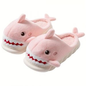 LANFIRE Pantoufles animaux femmes Chaussons requin mignons Chaussons d'hiver peluche Chaussons coton maison (Pink white,Adulte,Femme,38,Num&eacute;rique (intervalle),Syst&egrave;me Taille Chaussures EU,39,Moyen) (LANFIRE, neuf)