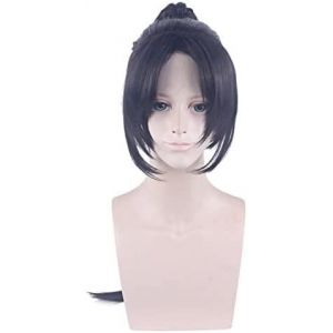 LINLINCD -Wig Anime Cosplay Perruque pour Halloween Mode Fête de Noël Déguisement Perruque Cosplay Perruque Roi Li Xiaoyao Beauté Noire Fouet pointu Perruque Anime (qiu lai shan mao hang, neuf)