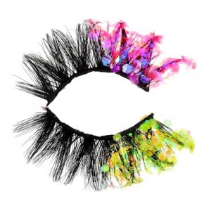 Vaguelly 1 Paire Faux Cils à Paillettes Colorées Faux Cils Individuels Cils Pailletés Faux Cils Naturels Aspect Naturel Des Cils Extensions De Cils Les Femmes Cils Faux Cils Femme Plastique (Bustling Xin, neuf)