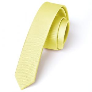 Enlision Cravate Homme Jaune Clair Cravate Fine 4CM Slim Cravates en Soie de Couleur Unie Mariage F&ecirc;te Travail avec Bo&icirc;te (QIWEIEUR, neuf)