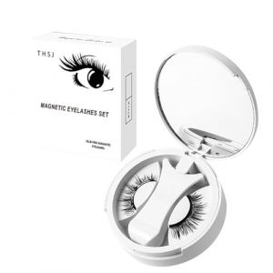 Cils magnétiques, cils magnétiques portables, cils magnétiques au look naturel avec applicateur, cils magnétiques réutilisables, sans colle, 3 faux cils magnétiques (qifanm, neuf)