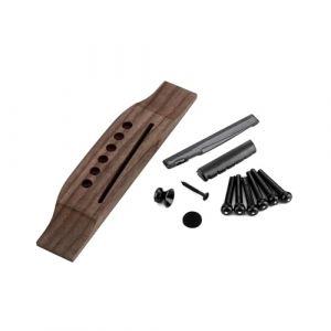 Chevalet en bois &agrave; 6 cordes pour guitare acoustique avec 6 broches de chevalet, ensemble de roses en bois pour gaucher (Yiguanzhuo, neuf)