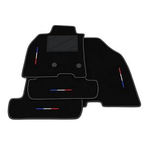 Tapis de sol compatibles avec Renault Megane 3 2009-2016, broderie drapeau, kit de tapis de voiture personnalis&eacute;, tapis de voiture, tapis de voiture (Somer Car, neuf)