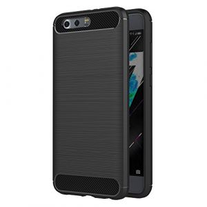 AICEK Coque Honor 9, Noir Silicone Coque pour Huawei Honor 9 Housse Fibre de Carbone Etui Case (AICEK EU Store, neuf)