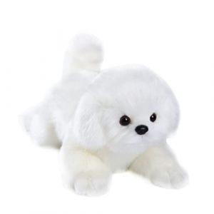 CU-MATE Maltese Stuffed Animal Simulation Dog -Realistic & Lifelike Soft Handmade Lying Dog Plush Toy Puppy -Present Gift for Boys and Girls (haixudianzi, neuf)