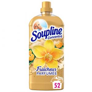 SOUPLINE - Adoucissant Concentré Fraîcheur Parfumée Vanille-Mandarine - Assouplissant linge - Fraîcheur Longue Durée - Pour des Textiles Ultra-Doux - Facilite le Repassage - Bidon 1,2 L - Lot de 3 (STAR&STER, neuf)