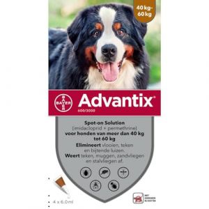 Advantix Très Grand Chien - 40 à 60 kg - 4 pipettes (Medpets, neuf)