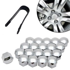 JEYORZY Boulon Ecrou Couvre, 20x Cache Ecrou, Cache Boulon, Capuchons d'écrou de Roue de Voiture Cache-vis Boulon Jantes Décoration Extérieure Anti-poussière, avec Outil de Suppression pour Voiturese (Wacicy EU, neuf)