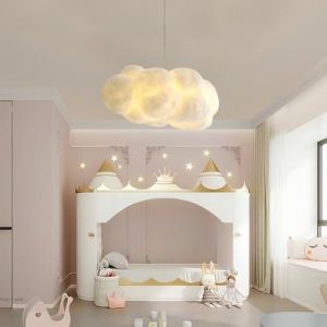 LYSDjia Lustre Creative Cotton Cloud Suspension Luminaire Romantique D&eacute;coration Int&eacute;rieure Hauteur R&eacute;glable 1 Lampe Blanc Lampe Suspendus E27 Convient pour H&ocirc;tel Restaurant Chambre Salon &Eacute;clairage (S (LYSDjia-FR, neuf)