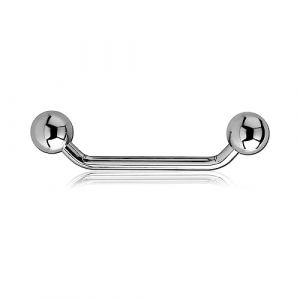 Inoki - Agrafe Titane 45 degrés 2.5mm avec boules - Jonc/Tige 1.6 mm, Long. int. 26 mm, Boule 5 mm (INOKI PIERCING, neuf)