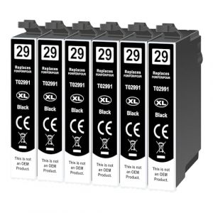 Jhaan 29XL Cartouches d'encre Compatibles pour Epson 29 XL avec Epson Expression Home XP-255 XP-445 XP-352 XP-247 XP-342 XP-442 XP-452 XP-345 XP-245 XP-235 XP-432 XP-435 XP-455 XP-355 (6 Noir) (Jhaan, neuf)