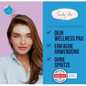 SANDY SKIN | Lot de 2 coussinets anti-rides pour le front et les rides de la col&egrave;re + coussinets pour les yeux gratuits I jusqu'&agrave; 30 fois r&eacute;utilisables I coussinets anti-rides pour lisser et r&eacute;duire (SandySkin, neuf)