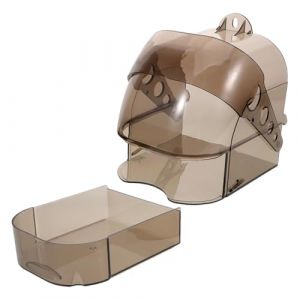 ROMISBABA Bac de Bain Transparent pour Oiseaux avec Tiroir Bac de Bain Compact en Plastique Gris pour Perruches Calopsittes et &Eacute;tourneaux Accessoire de Cage S&eacute;curis&eacute; (jannhr, neuf)