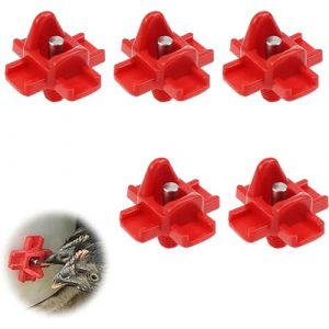 Abreuvoir Poules, Tétine à Eau de volaille, Buveurs d'eau de Poulet en Plastique, Poulet Abreuvoir Automatique, Abreuvoir Automatique pour tétine de Poulet avec Montage latéral Horizontal,5pcs,Rouge (LIYANHO, neuf)