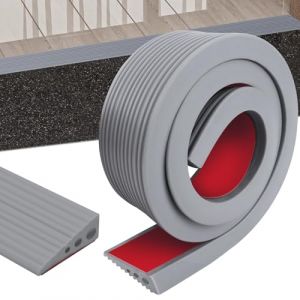 Niuny Rampe de Seuil en PVC Rampe de Seuil de Porte 2.5x6.5x100cm Autocollantes Seuils de Porte en Caoutchouc Barre de Seuils Adhesive Surface Antidérapante pour Fauteuil Roulant Poussette Aspirateur (Niuny, neuf)