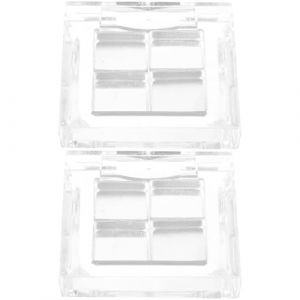 Sewroro Bo&icirc;te &agrave; Fard &agrave; Paupi&egrave;res Transparente 4 Compartiments Palette de Maquillage Vide DIY Godets en Aluminium Rechargeables Ensemble 2 Pi&egrave;ces Rangement Compact pour Voyage (allDUO, neuf)